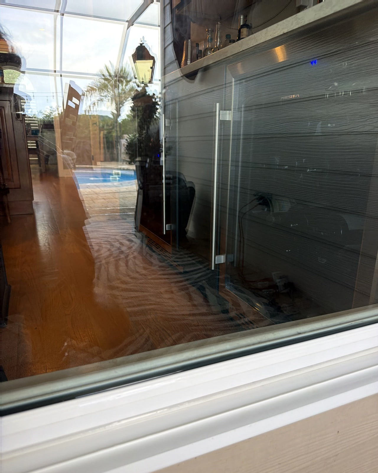 The same interior glass after cleaning.